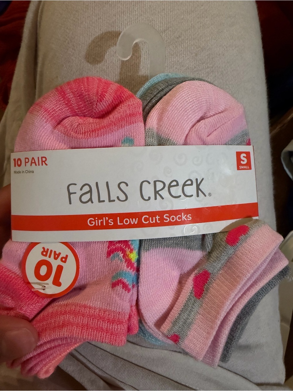 Falls Creek Girls' Pink Low Cut Socks - 10 Pair